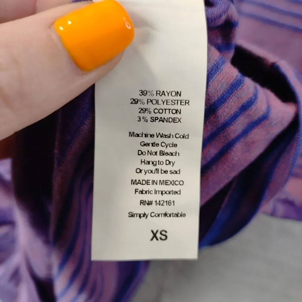 Lularoe Womens Julia Dress Size XS Purple Striped Stretch Bodycon‎ Midi Casual